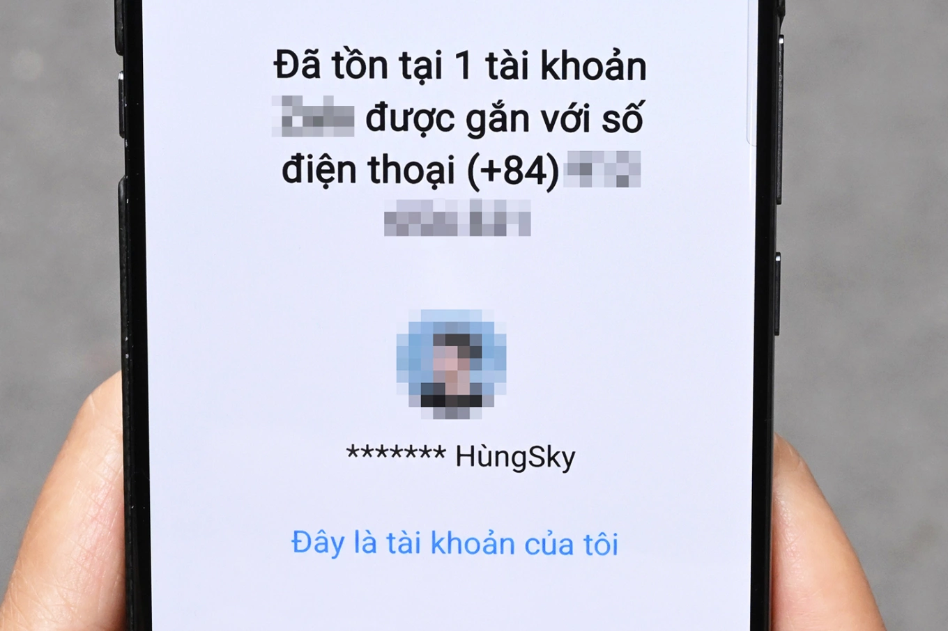 Mua SIM mới nhưng phát hiện số điện thoại đã gắn sẵn với tài khoản ứng dụng của người dùng trước đó.